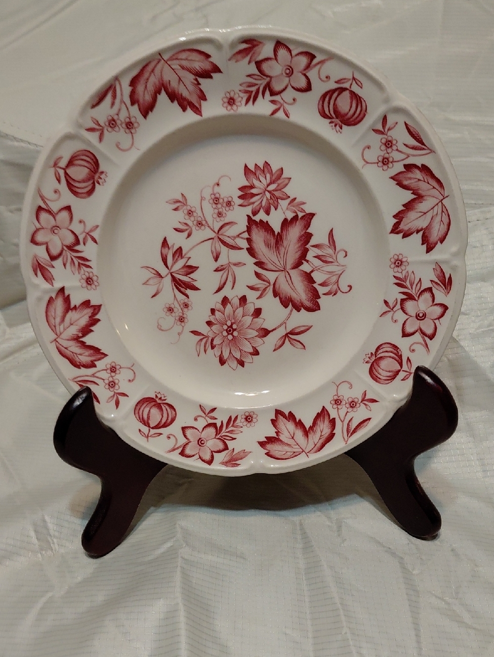 Johnson Brothers Malvern Red Floral Porcelain Dinner Plate - Classic Home Dining